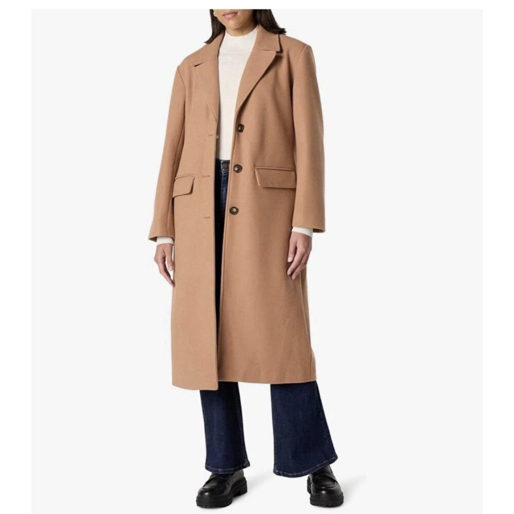 The Drop Women's Liam Loose Overcoat Adobe Size Medium NEW Camel Color